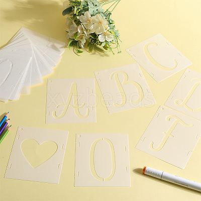PET Plastic Hollow Out Drawing Painting Stencils Templates Sets DIY-WH0453-97A-1