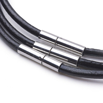 Cowhide Leather Cord Necklace Making MAK-G003-06B-1