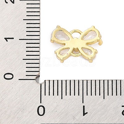 Brass Clear Cubic Zirconia Connector Charms/Links LS-FIND-L019-07G-04-1