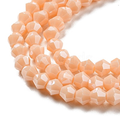 Opaque Solid Color Electroplate Glass Beads Strands GLAA-F029-P4mm-C06-1