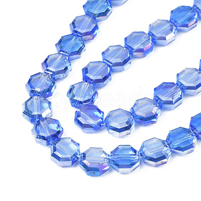 Electroplate Transparent Glass Beads Strands EGLA-N002-27-C03-1