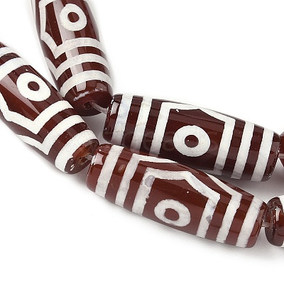 Rice Shape Tibetan Style dZi Beads Strands G-A269-A23-01-1