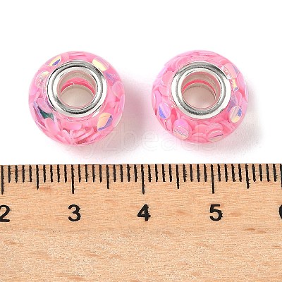 Transparent Resin Rondelle European Beads RESI-S023-17-1
