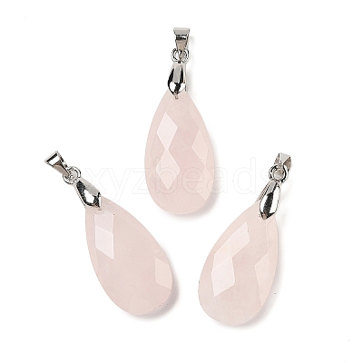 Natural Rose Quartz Pendants G-L614-D03-P02-1