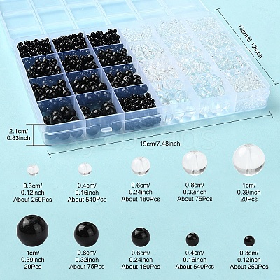 2130Pcs 10 Styles Transparent Glass Beads GLAA-YW0003-88-1