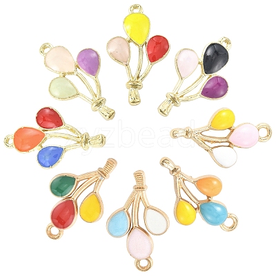 40Pcs 8 Colors Alloy Enamel Pendants ENAM-YW0006-85-1