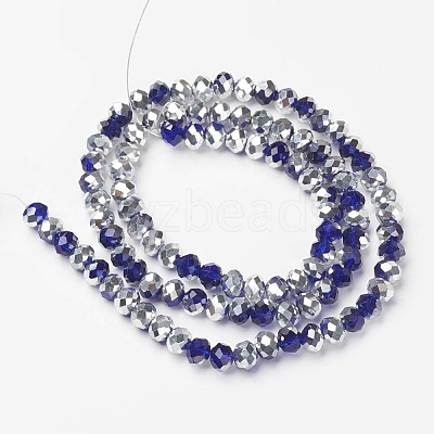 Electroplate Transparent Glass Beads Strands EGLA-A034-T3mm-M09-1