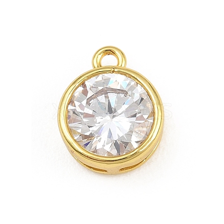 Brass Pave Clear Cubic Zirconia Charms CU-CBAD306-24B-G-1