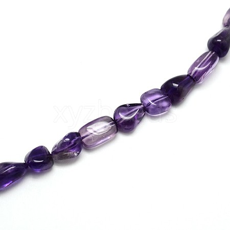 Natural Amethyst Nuggets Bead Strands G-O048-01-1