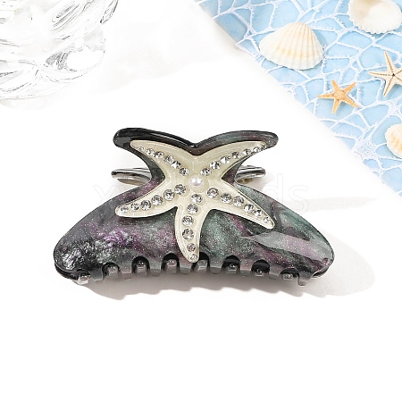 Starfish Pattern Acrylic Claw Hair Clips PW-WG255E6-21-1