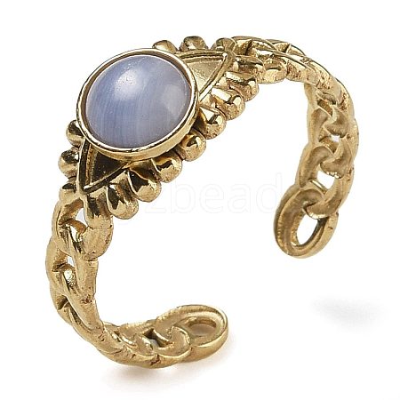 Synthetic Blue Lace Agate Finger Rings RJEW-U027-01G-06-1