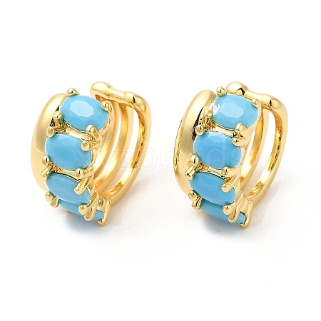 Real 16K Gold Plated Brass Cuff Earrings with Rhinestone for Women EJEW-D065-07G-02-1