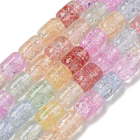 Transparent Crackle Glass Beads Strands GLAA-NH0001-04A-1