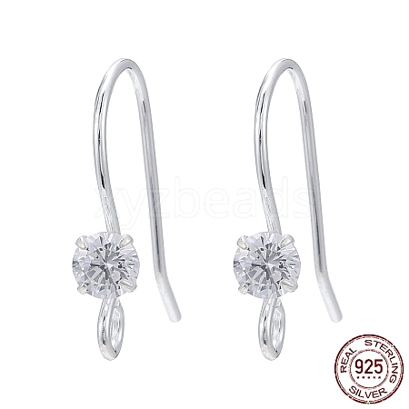 925 Sterling Silver Earring Hooks X-STER-S002-52-1