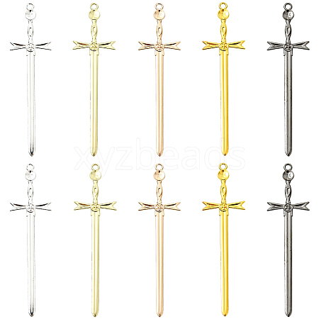 40Pcs 5 Colors Alloy Big Pendants FIND-SC0018-10B-1