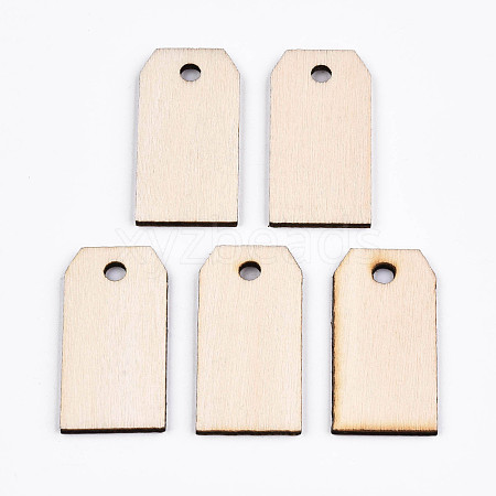 Undyed Natural Wooden Pendants WOOD-S058-023-1