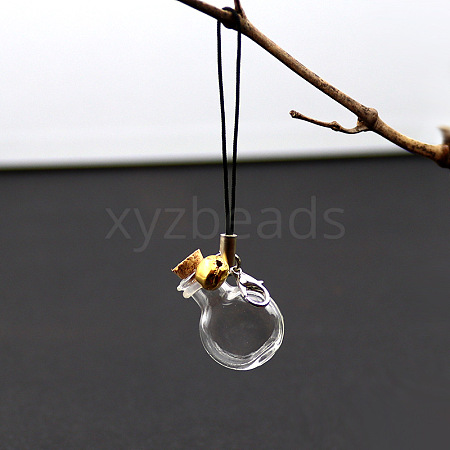 Transparent Glass Wishing Bottle Pendants Decoration PW-WG7697A-03-1