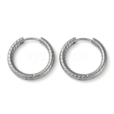 Non-Tarnish 304 Stainless Steel Huggie Hoop Earrings EJEW-H111-01D-P-1