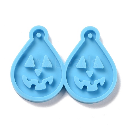 DIY Teardrop with Pumpkin Jack-O'-Lantern Pendants Silicone Molds DIY-D060-33-1