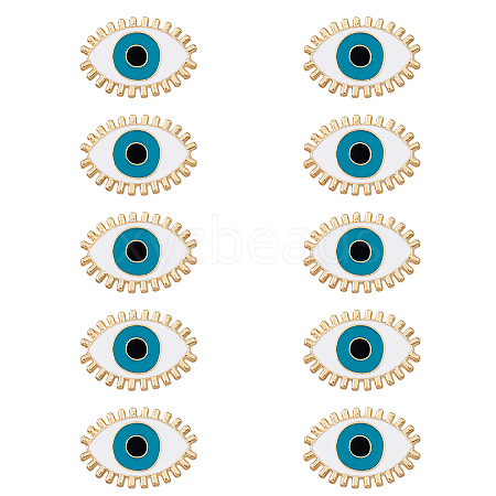 HOBBIESAY 10Pcs Evil Eye Enamel Pins JEWB-HY0001-28-1