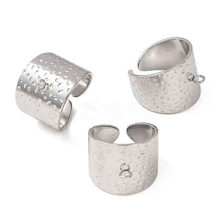 Textured 304 Stainless Steel Cuff Ring Settings SA-CBA7DC2-02P-1