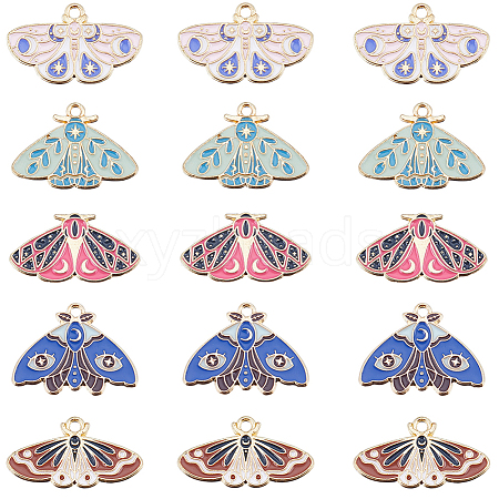 SUNNYCLUE 20Pcs 5 Style Alloy Enamel Pendants ENAM-SC0004-50-1