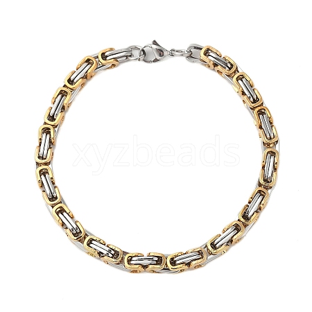 Ion Plating(IP) 304 Stainless Steel Byzantine Chain Bracelets for Men BJEW-B093-05GP-1