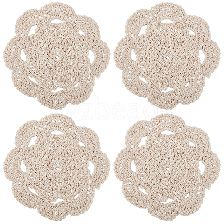 Handmade Cotton Lace Cup Coasters AJEW-GF0008-84A-1