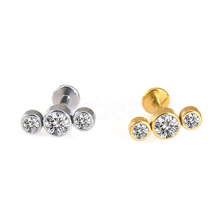 316L Surgical Stainless Steel & G23 Titanium Crystal Rhinestone Labrets for Women Men WG3A239-11-1