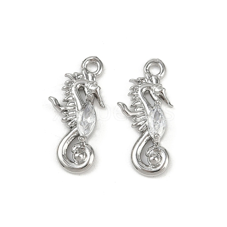 Brass Micro Pave Cubic Zirconia Pendants KK-C093-10P-1