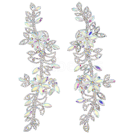 Brass Rhinestone Cloth Patches PATC-WH0031-003S-01-1