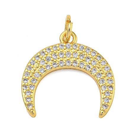 Rack Plating Brass Micro Pave Cubic Zirconia Pendants KK-Z063-47G-1