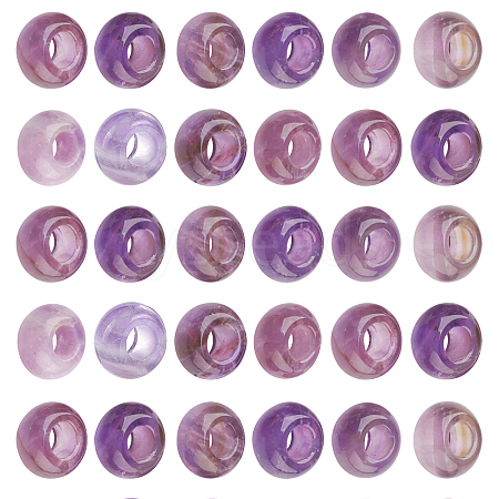 Natural Amethyst European Beads G-NB0001-73-1