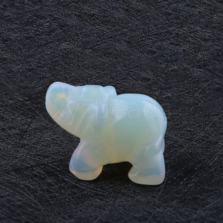 Opalite Carved Healing Elephant Figurines DJEW-PW0012-032-1