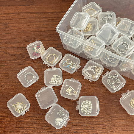 Mini Transparent Plastic Beads Containers X-PW-WG74209-01-1