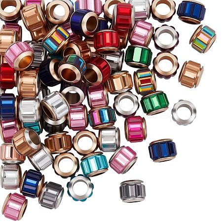 100Pcs Glass European Beads GLAA-SP0001-87-1