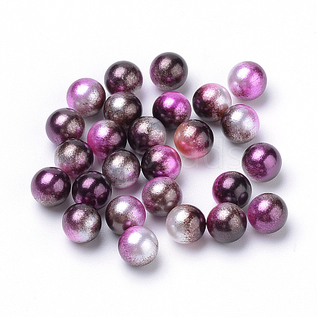 Rainbow Acrylic Imitation Pearl Beads LS-OACR-R065-4mm-A12-1