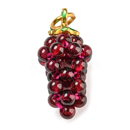 Natural Garnet Round Cluster Pendants G-D094-07G-1