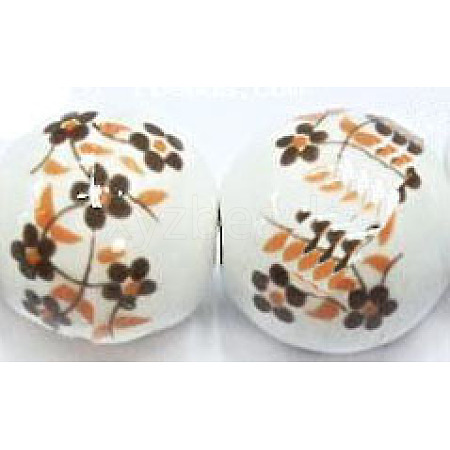 Famille Rose Porcelain Beads PORC-M531-4-1