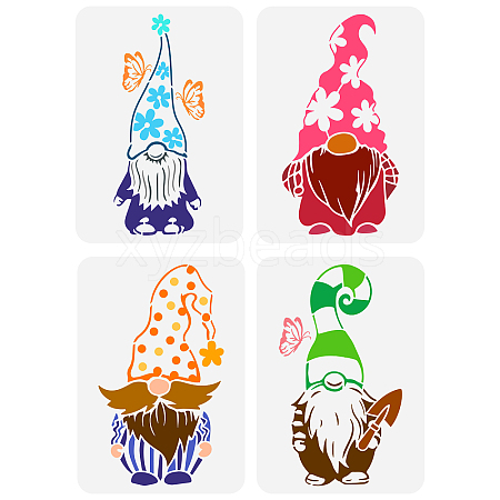 4Pcs 4 Styles PET Hollow Out Drawing Painting Stencils DIY-WH0394-0074-1