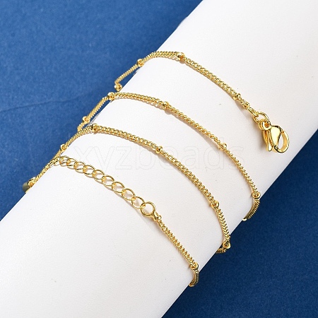 2MM Brass Satellite Chain Necklaces for Women NJEW-D302-49G-1