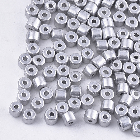 Electroplate Glass Bugle Beads SEED-S024-04B-02-1