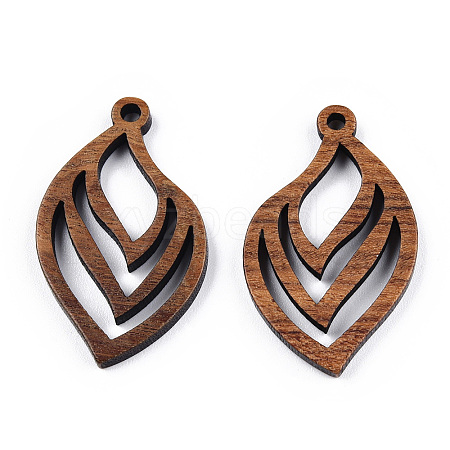 Natural Walnut Wood Pendants X-WOOD-T023-17-1