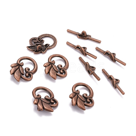 Tibetan Style Alloy Toggle Clasps TIBE-L003-034R-NR-1