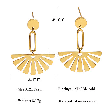 304 Stainless Steel Stud Dangle Earrings WG9194E-01-1