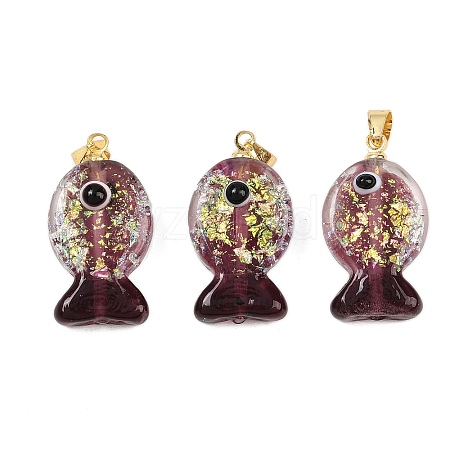 Handmade Dichroic Foil Lampwork Pendants X1-DICH-G001-01G-10-1