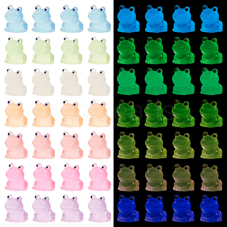 Olycraft 56Pcs 7 Colors Luminous Resin Display Decoration DJEW-OC0001-40-1