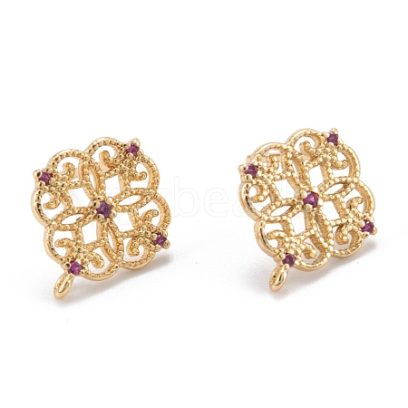 Brass Stud Earring Findings KK-K251-05G-01-1