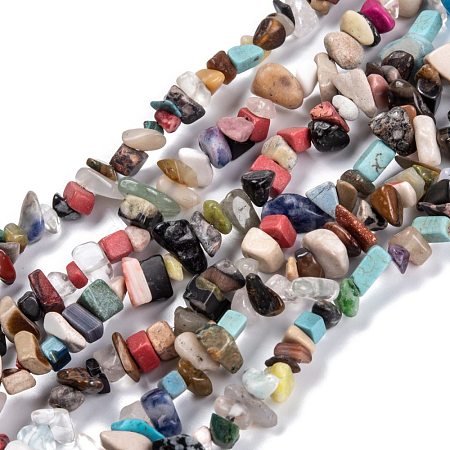 Natural & Synthetic Mixed Gemstone Beads Strands G-F703-13-1