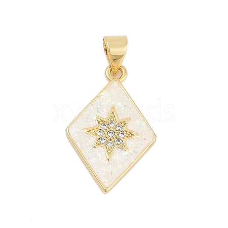 Brass Micro Pave Cubic Zirconia Pendants KK-I723-43G-1